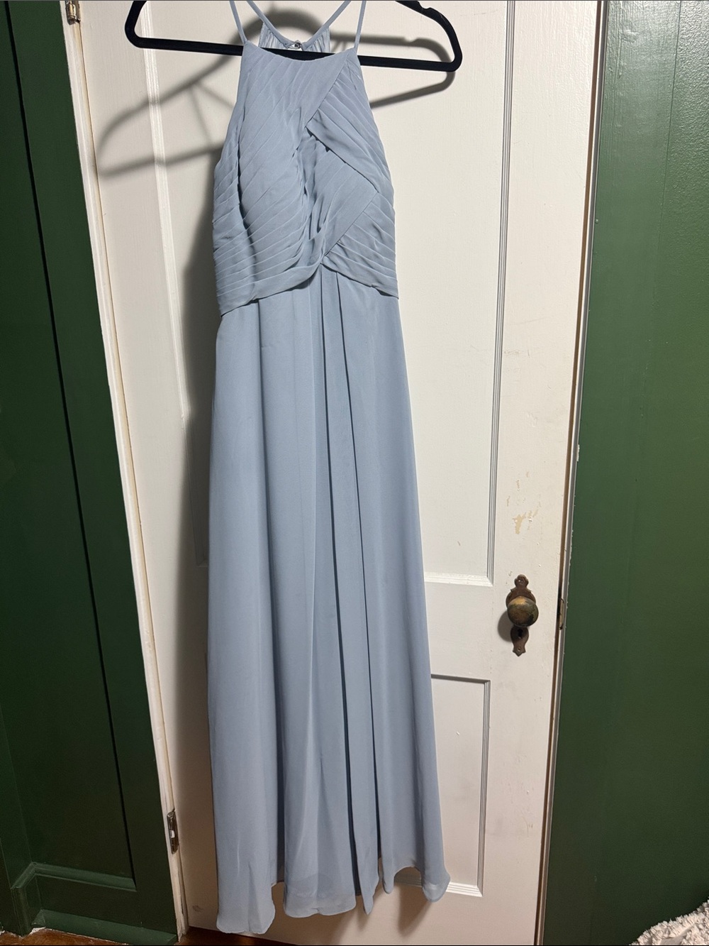 Azazie Dusty Blue Halter Maxi Dress